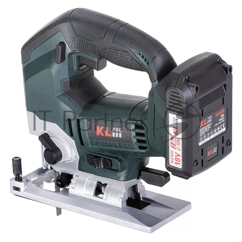 Профессиональный лобзик бесщеточный KLPRO KLDT18B-20 (18В, Li-ion-2шт, 2.0Ач, патрубок для пылесоса, полотна (дерево/металл, З/У , кейс)