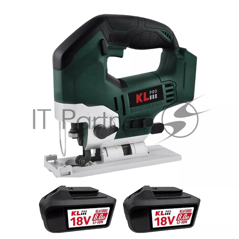 Профессиональный лобзик бесщеточный KLPRO KLDT18B-80 (18В, Li-ion-2шт, 8.0Ач, патрубок для пылесоса, полотна (дерево/металл, З/У-4А , кейс)
