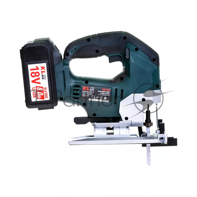 Профессиональный лобзик бесщеточный KLPRO KLDT18B-80 (18В, Li-ion-2шт, 8.0Ач, патрубок для пылесоса, полотна (дерево/металл, З/У-4А , кейс)