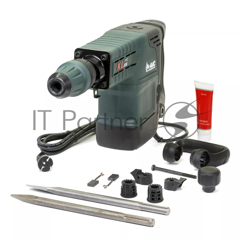 Профессиональный отбойный молоток сетевой SDS-Max KLPRO KLKR1100M (сеть, 1500 Вт, 25 Дж, пика/долото, проф смазка, запасные щетки, кейс)