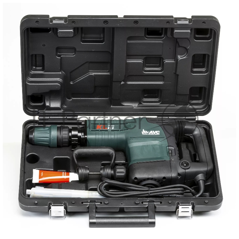 Профессиональный отбойный молоток сетевой SDS-Max KLPRO KLKR1100M (сеть, 1500 Вт, 25 Дж, пика/долото, проф смазка, запасные щетки, кейс)