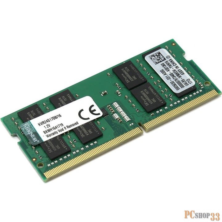 Модуль памяти SO-DIMM 16ГБ DDR4 SDRAM Kingston ValueRAM KVR24S17D8/16 (PC19200, 2400МГц, CL17)