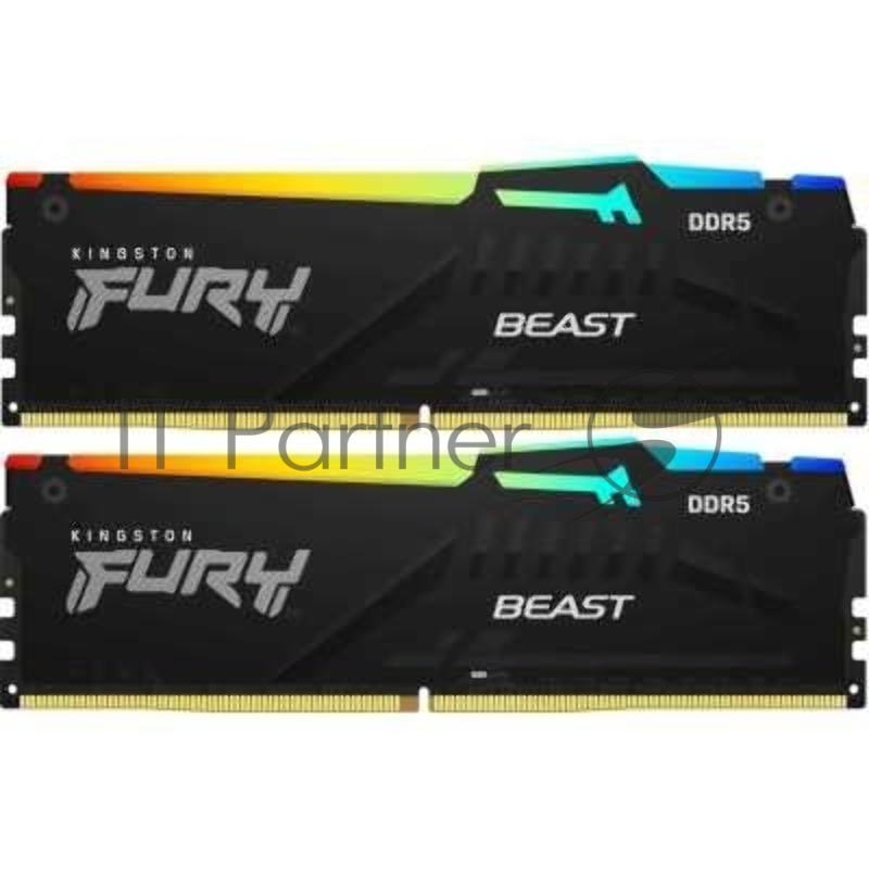 Оперативная память Kingston Fury Beast Black AMD, DDR5, 64GB (2x32 GB), 6000 MHz, CL36, радиатор, чёрный