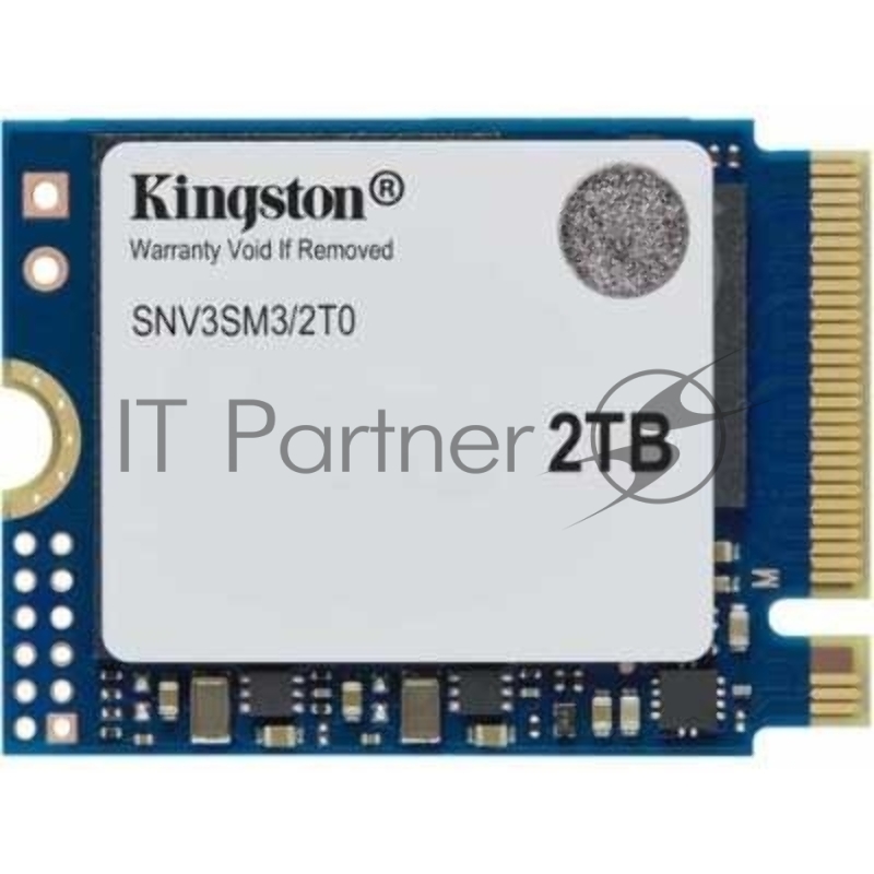 Твердотельный накопитель Kingston SSD NV3, 2000GB, M.2(22x30mm), NVMe, PCIe 4.0 x4, 3D TLC, R/W 6000/5000MB/s, TBW 640, DWPD 0.2 (60 мес)