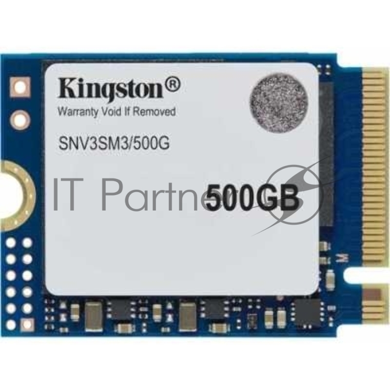 Твердотельный накопитель Kingston SSD NV3, 500GB, M.2(22x30mm), NVMe, PCIe 4.0 x4, 3D TLC, R/W 5000/3000MB/s, TBW 160, DWPD 0.2 (60 мес)