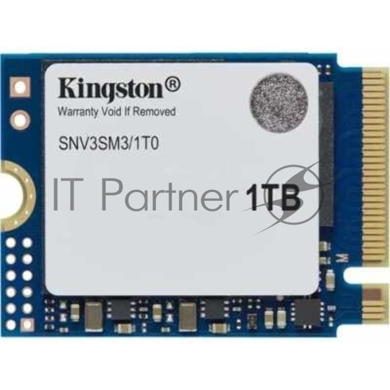 Твердотельный накопитель Kingston SSD NV3, 1000GB, M.2(22x30mm), NVMe, PCIe 4.0 x4, 3D TLC, R/W 6000/4000MB/s, TBW 320, DWPD 0.2 (60 мес)