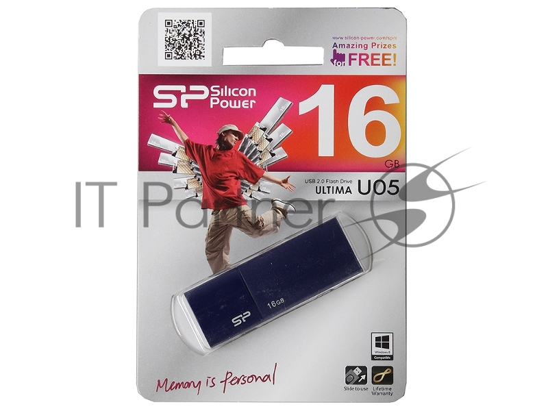 Флеш накопитель 16GB Silicon Power Ultima U05, USB 2.0, Синий