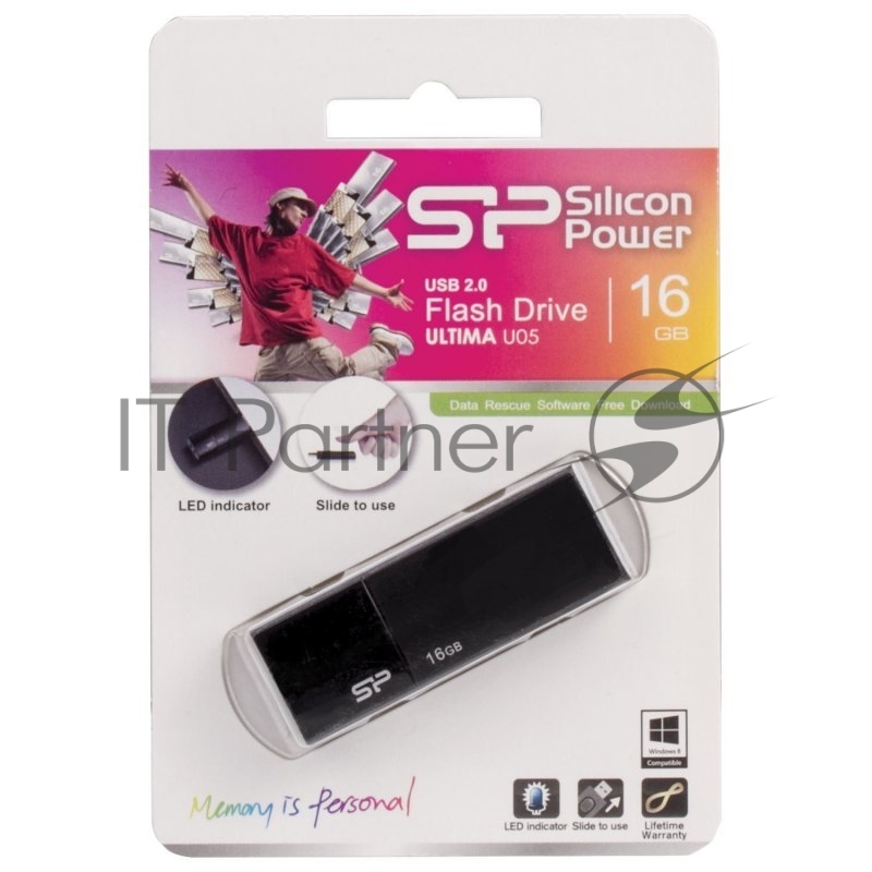Носитель информации Silicon Power USB Drive 16Gb Ultima U05 SP016GBUF2U05V1K {USB2.0, Black}
