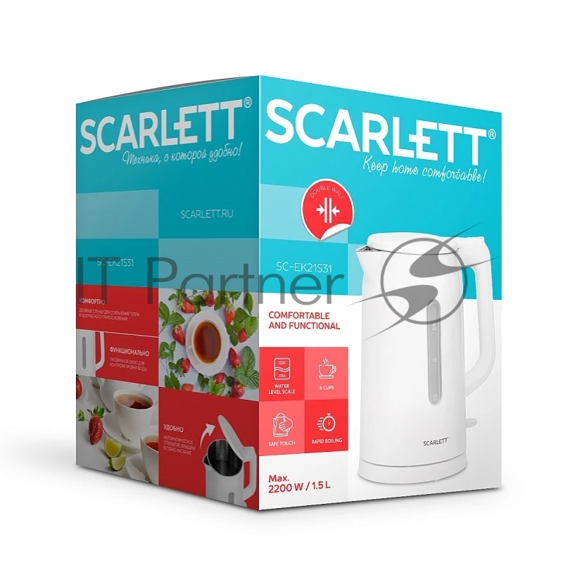 Чайник Scarlett SC-EK21S31 (белый)