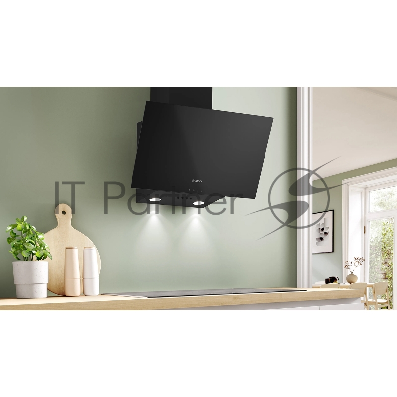 Вытяжка наклонная Bosch DWK63PJ60T 360 м3/ч, 60см, цвет: черный , Push buttons