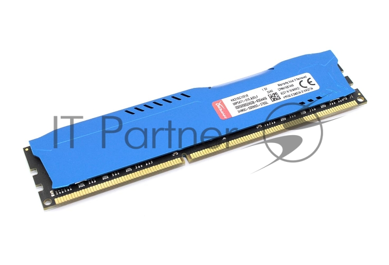 Оперативная память Kingston HyperX Fury Black Series, DDR3, 8GB (1x8 GB), 1600 MHz, CL10, радиатор, черный