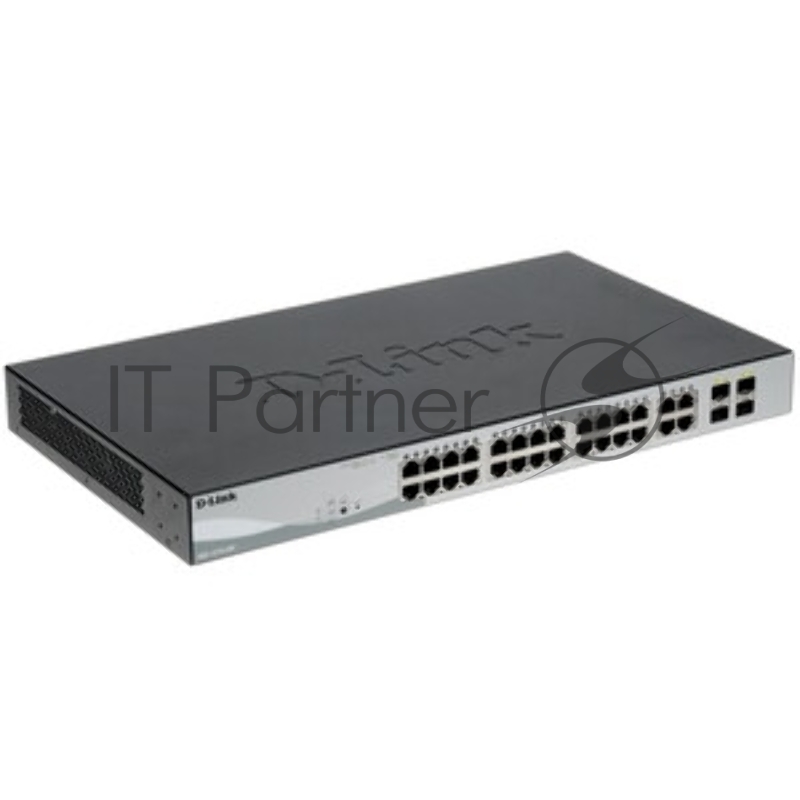 Коммутатор D-Link DGS-1210-28P/FL2A Управляемый L2 PoE-коммутатор, 24x1000Base-T PoE, 4xCombo 1000Base-T/SFP, PoE-бюджет 193 Вт, защита от статического электричества до 6 кВ, CLI