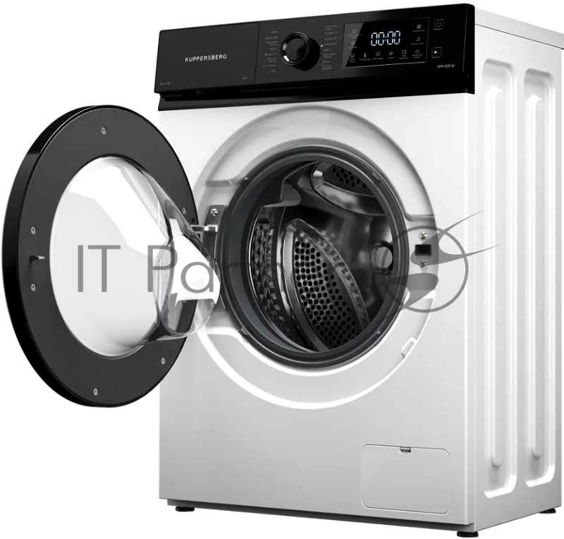 Стиральная машина KUPPERSBERG WM 420 W, отдельностоящая, 44 см, загрузка 6 кг, 16 программ, 1000 об/мин, LED дисплей, инверторный двигатель, пар, самодиагностика, отложенный старт, предварительная стирка, сенсорное/механическое управление, блокировка