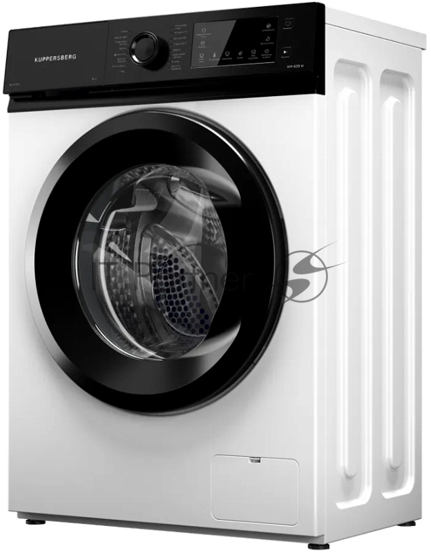 Стиральная машина KUPPERSBERG WM 420 W, отдельностоящая, 44 см, загрузка 6 кг, 16 программ, 1000 об/мин, LED дисплей, инверторный двигатель, пар, самодиагностика, отложенный старт, предварительная стирка, сенсорное/механическое управление, блокировка