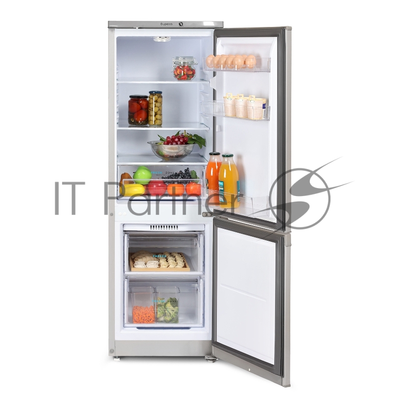 Холодильник Бирюса M418 металлик двухкамерный 125/55л морозилка снизу