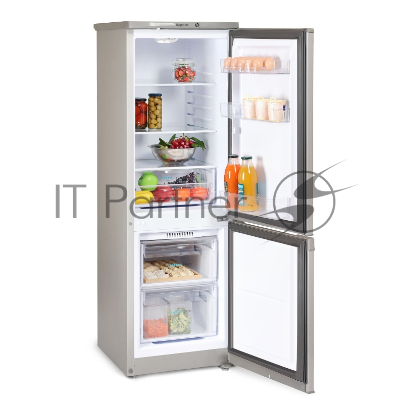 Холодильник Бирюса M418 металлик двухкамерный 125/55л морозилка снизу