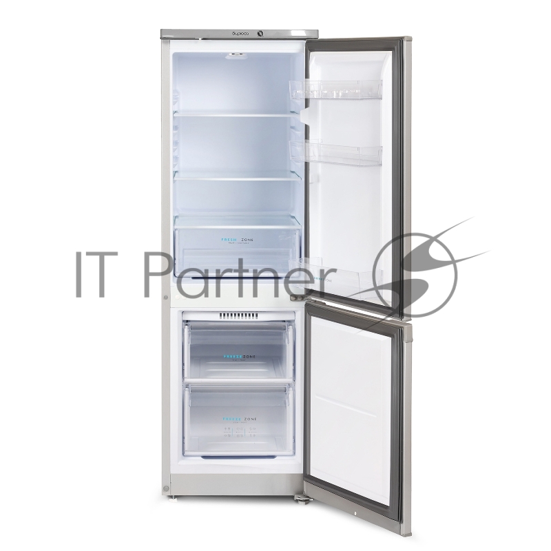 Холодильник Бирюса M418 металлик двухкамерный 125/55л морозилка снизу