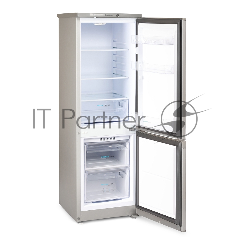 Холодильник Бирюса M418 металлик двухкамерный 125/55л морозилка снизу