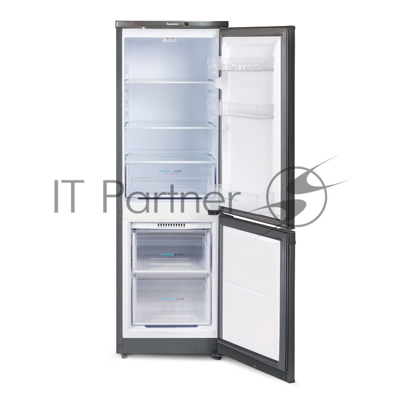 Холодильник Бирюса W418 графит двухкамерный 125/55л морозилка снизу