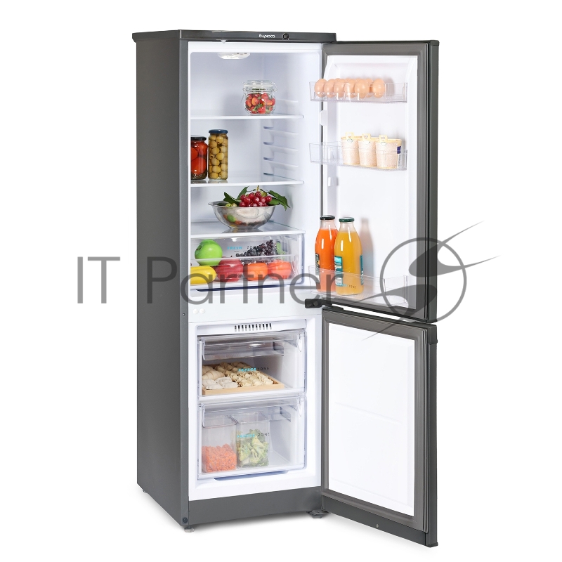 Холодильник Бирюса W418 графит двухкамерный 125/55л морозилка снизу