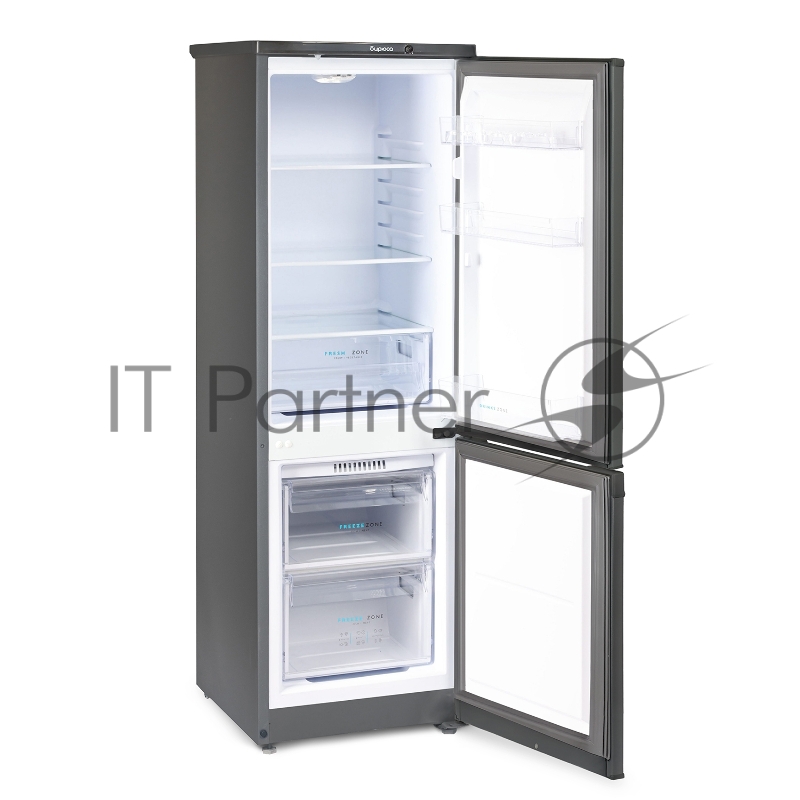 Холодильник Бирюса W418 графит двухкамерный 125/55л морозилка снизу