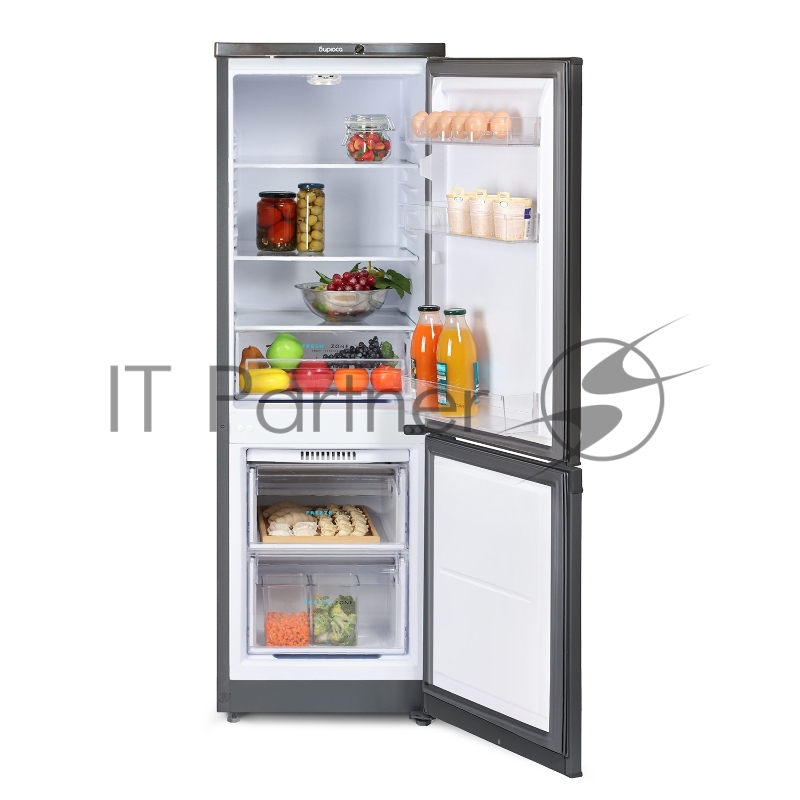 Холодильник Бирюса W418 графит двухкамерный 125/55л морозилка снизу