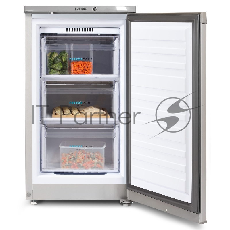 Морозильная камера Бирюса M412 металлик, 80л, 3 ящика