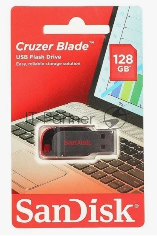 Флешка USB R/W 128GB SanDisk CZ50 Cruzer Blade, USB 2.0