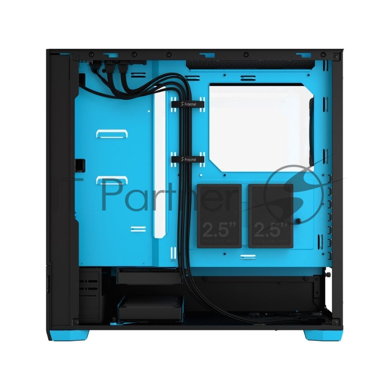 Корпус ПК без блока питания Fractal Design Pop Air RGB Cyan Core TG Clear Tint, Midi-Tower, 3x120mm RGB, 2xUSB-A 3.2 ATX, mATX, mITX Black/Cyan