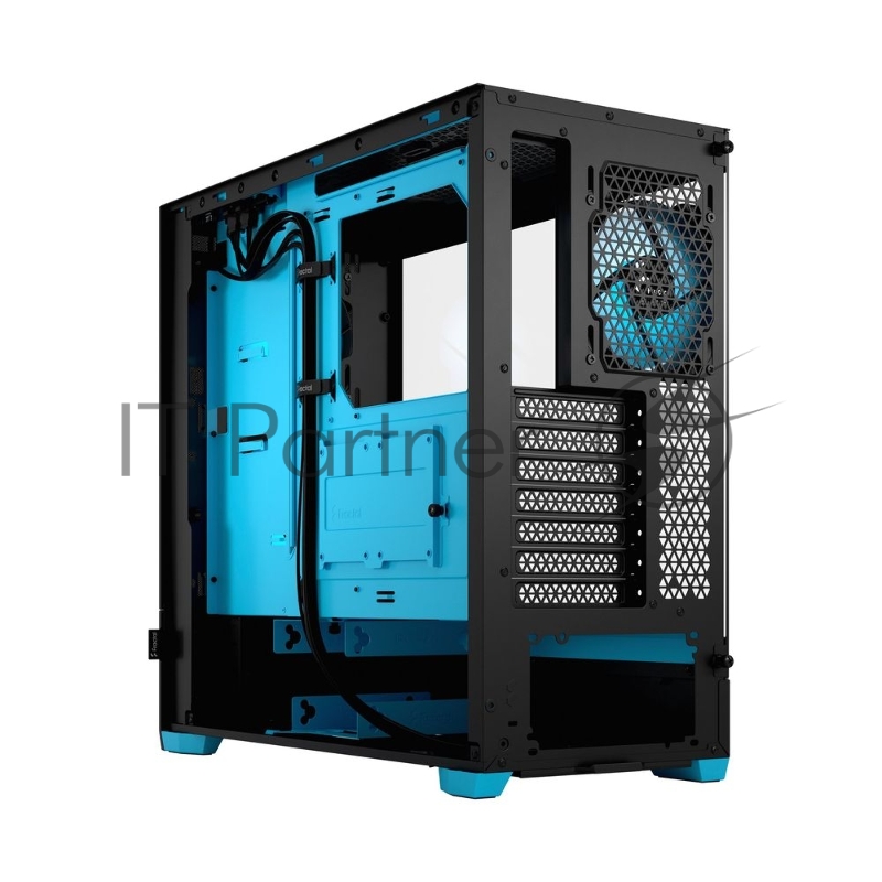 Корпус ПК без блока питания Fractal Design Pop Air RGB Cyan Core TG Clear Tint, Midi-Tower, 3x120mm RGB, 2xUSB-A 3.2 ATX, mATX, mITX Black/Cyan