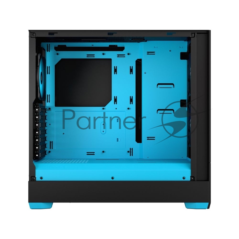Корпус ПК без блока питания Fractal Design Pop Air RGB Cyan Core TG Clear Tint, Midi-Tower, 3x120mm RGB, 2xUSB-A 3.2 ATX, mATX, mITX Black/Cyan