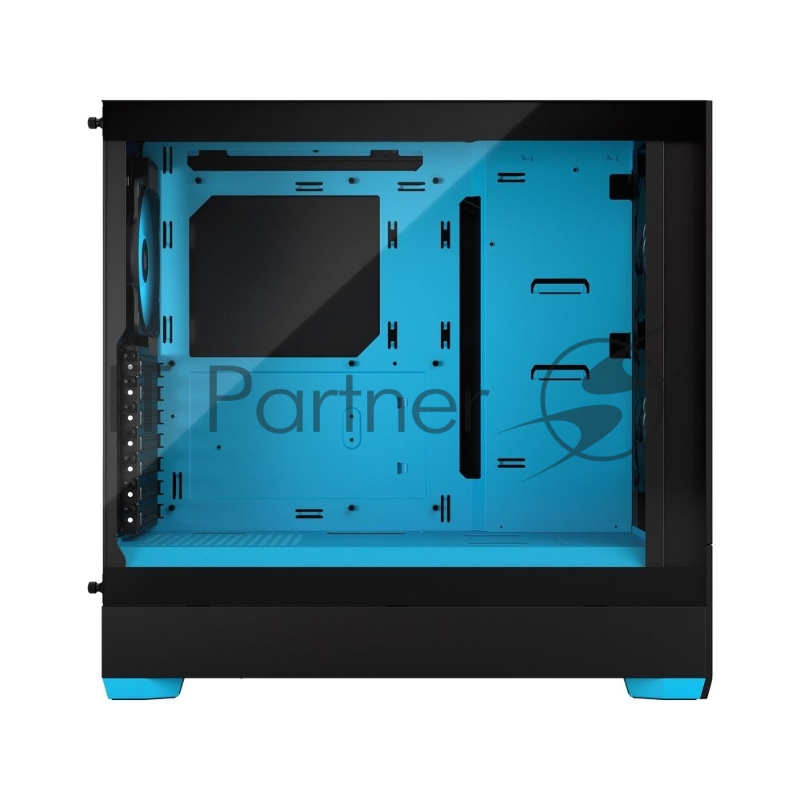 Корпус ПК без блока питания Fractal Design Pop Air RGB Cyan Core TG Clear Tint, Midi-Tower, 3x120mm RGB, 2xUSB-A 3.2 ATX, mATX, mITX Black/Cyan
