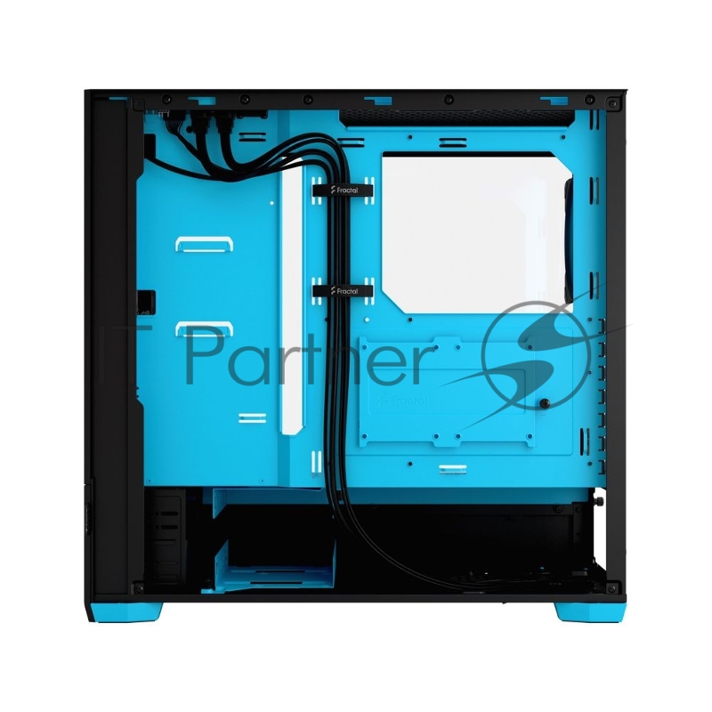 Корпус ПК без блока питания Fractal Design Pop Air RGB Cyan Core TG Clear Tint, Midi-Tower, 3x120mm RGB, 2xUSB-A 3.2 ATX, mATX, mITX Black/Cyan