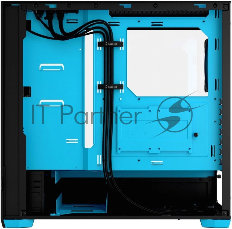 Корпус ПК без блока питания Fractal Design Pop Air RGB Cyan Core TG Clear Tint, Midi-Tower, 3x120mm RGB, 2xUSB-A 3.2 ATX, mATX, mITX Black/Cyan