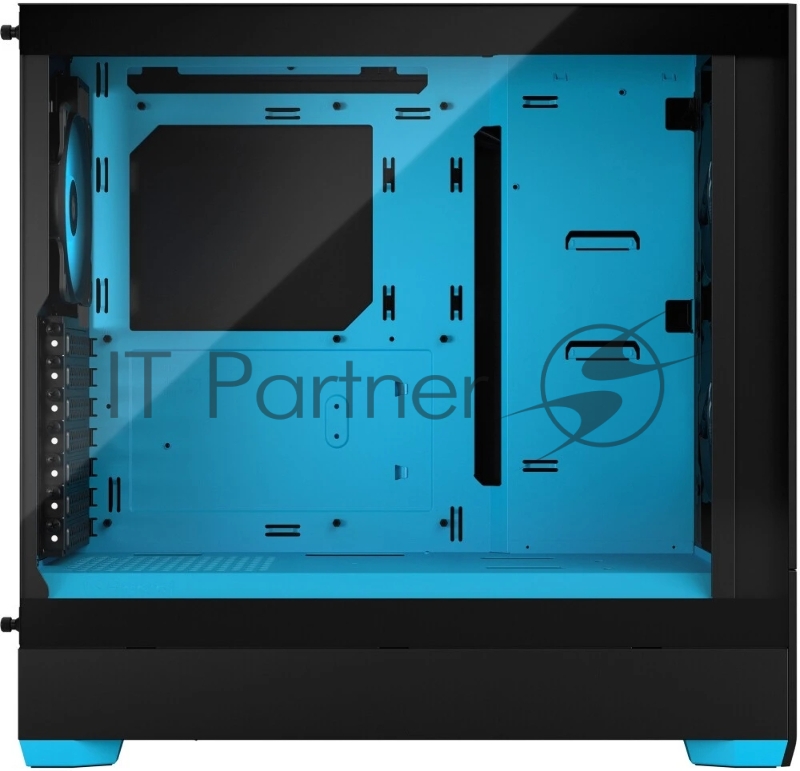 Корпус ПК без блока питания Fractal Design Pop Air RGB Cyan Core TG Clear Tint, Midi-Tower, 3x120mm RGB, 2xUSB-A 3.2 ATX, mATX, mITX Black/Cyan