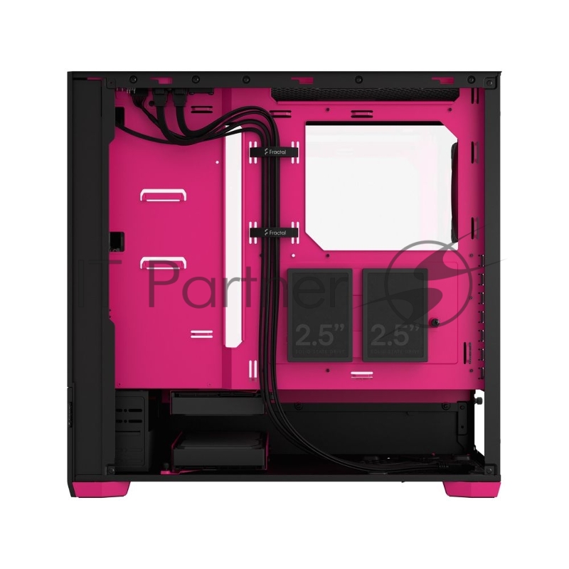 Корпус ПК без блока питания Fractal Design Pop Air RGB Magenta Core TG Clear Tint, Midi-Tower, 3x120mm RGB, 2xUSB-A 3.2 ATX, mATX, mITX Black/Magenta