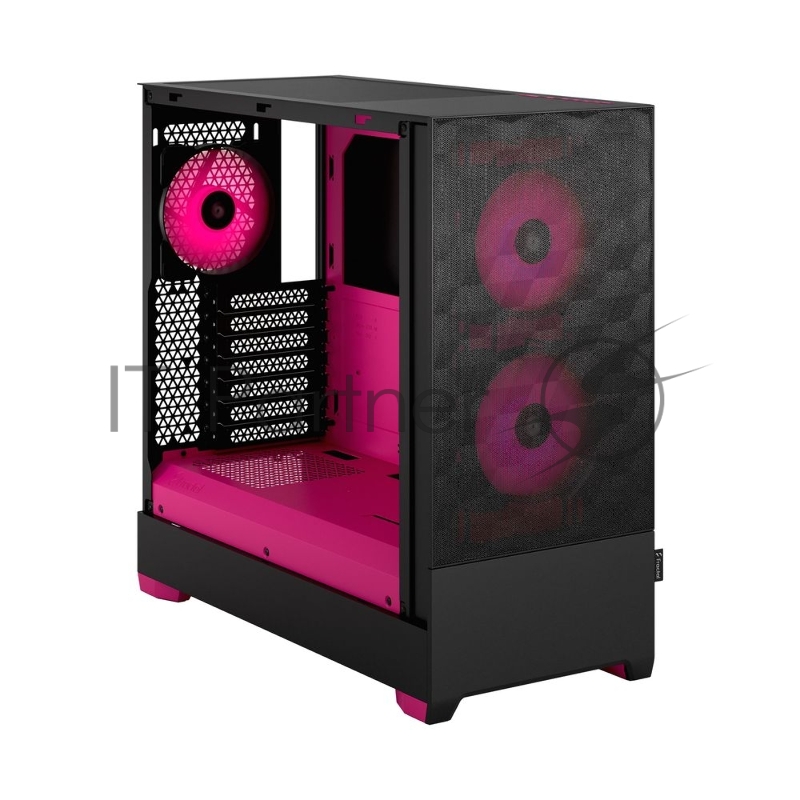 Корпус ПК без блока питания Fractal Design Pop Air RGB Magenta Core TG Clear Tint, Midi-Tower, 3x120mm RGB, 2xUSB-A 3.2 ATX, mATX, mITX Black/Magenta