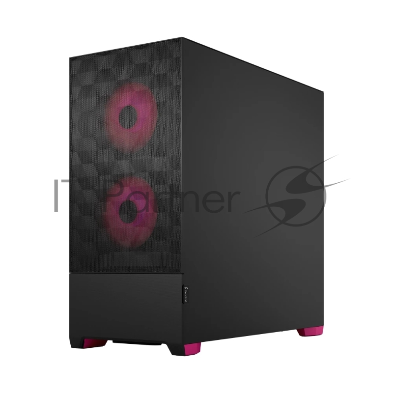 Корпус ПК без блока питания Fractal Design Pop Air RGB Magenta Core TG Clear Tint, Midi-Tower, 3x120mm RGB, 2xUSB-A 3.2 ATX, mATX, mITX Black/Magenta