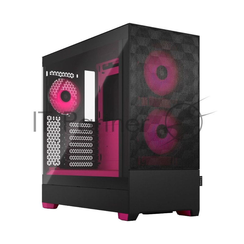 Корпус ПК без блока питания Fractal Design Pop Air RGB Magenta Core TG Clear Tint, Midi-Tower, 3x120mm RGB, 2xUSB-A 3.2 ATX, mATX, mITX Black/Magenta