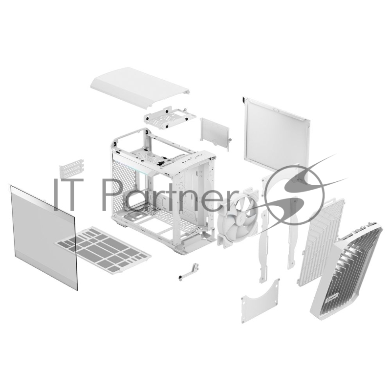 Корпус ПК без блока питания Fractal Design Torrent Nano RGB TG Clear Tint, Mini-Tower, 1x180mm RGB, 2xUSB-A 3.2 + 1xUSB 3.2 Type-C mITX, mDTX White