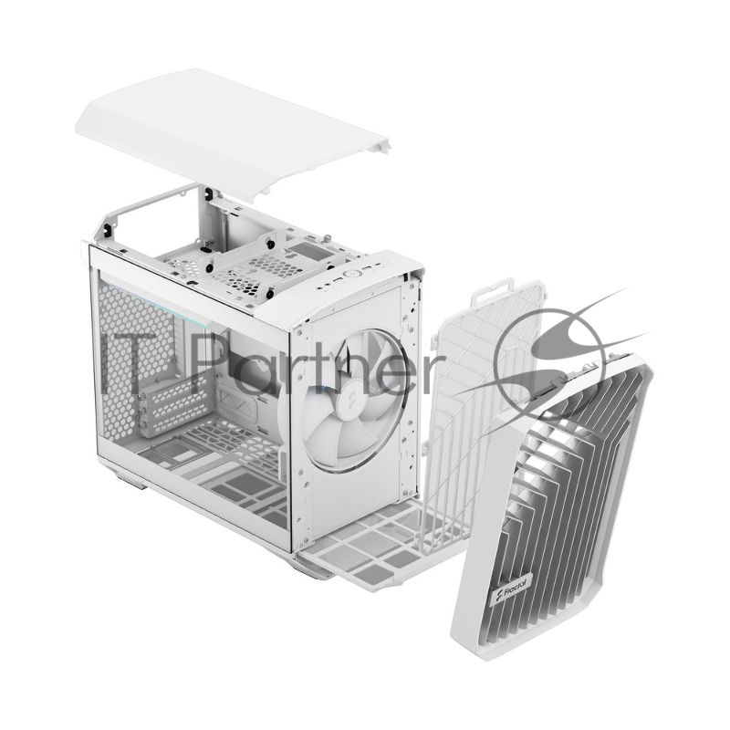 Корпус ПК без блока питания Fractal Design Torrent Nano RGB TG Clear Tint, Mini-Tower, 1x180mm RGB, 2xUSB-A 3.2 + 1xUSB 3.2 Type-C mITX, mDTX White