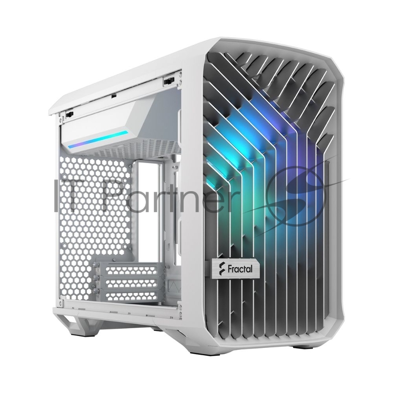 Корпус ПК без блока питания Fractal Design Torrent Nano RGB TG Clear Tint, Mini-Tower, 1x180mm RGB, 2xUSB-A 3.2 + 1xUSB 3.2 Type-C mITX, mDTX White