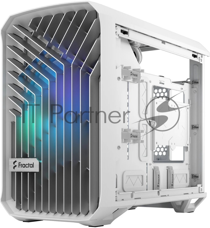 Корпус ПК без блока питания Fractal Design Torrent Nano RGB TG Clear Tint, Mini-Tower, 1x180mm RGB, 2xUSB-A 3.2 + 1xUSB 3.2 Type-C mITX, mDTX White