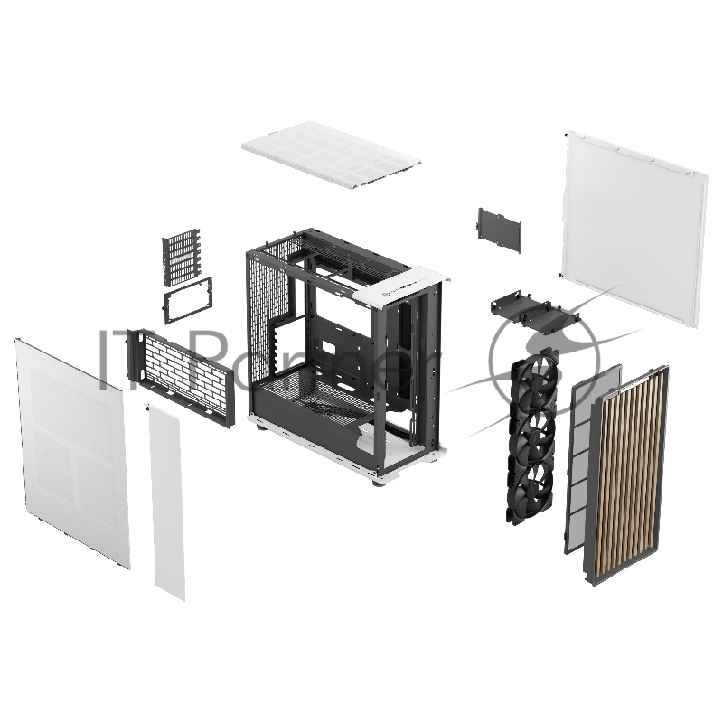 Корпус ПК без блока питания Fractal Design North XL, Full-Tower, 3x140mm, 2xUSB-A 3.2 + 1xUSB 3.2 Type-C E-ATX, ATX, mATX, mITX Wood panel, Chalk White