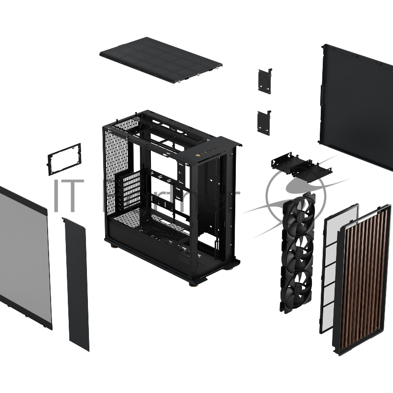 Корпус ПК без блока питания Fractal Design North XL RC Charcoal TG Dark, Full-Tower, 3x140mm, 2xUSB-A 3.0 + 1xUSB 3.2 Type-C, ATX, mATX, mITX Black