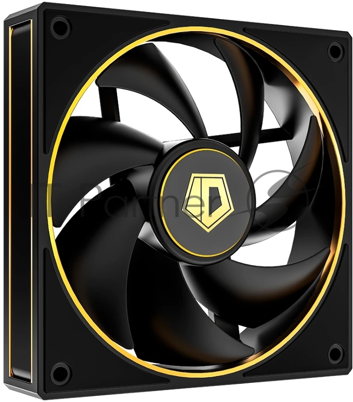 Кулер для корпуса Cooler ID-COOLING AF-127-GDL (120x120x27mm, 4-pin PWM, 78CFM, 29.9dBA, 2000RPM, Black)