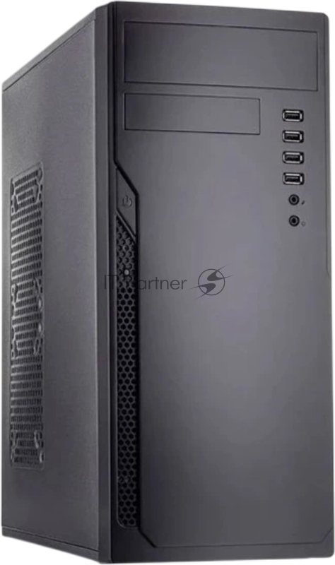 Корпус без блока питания Foxline FL-301, ATX, 4xUSB2.0, HDA, w/o FAN, w/o PSU, no PowerCord , w/DVD-RW installed