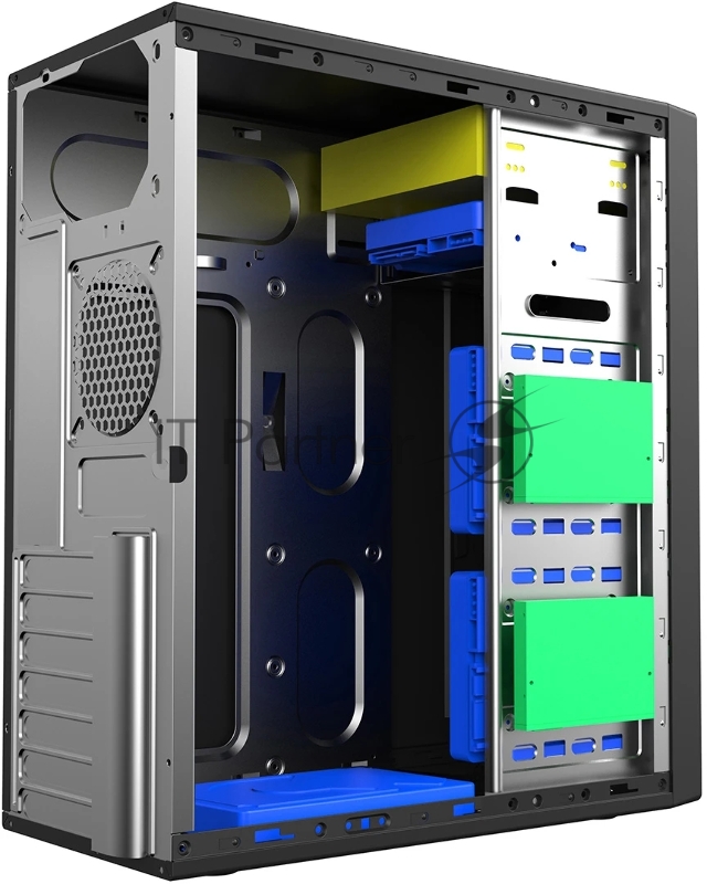 Корпус без блока питания Foxline FL-301, ATX, 4xUSB2.0, HDA, w/o FAN, w/o PSU, no PowerCord , w/DVD-RW installed