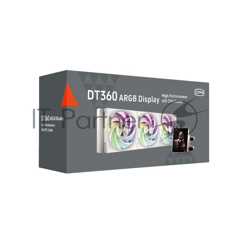 Система охлаждения PCCooler DT360 ARGB Display WH (300W, 360mm, LED temp., White, ARGB/ Fans: 3x120mm, 83.83CFM, 3000RPM/ Pump height 62mm, 15dBA, 2600RPM, Rad thickness 27mm/ S: 1851, 1700, 1200, 115X, AM5, AM4)