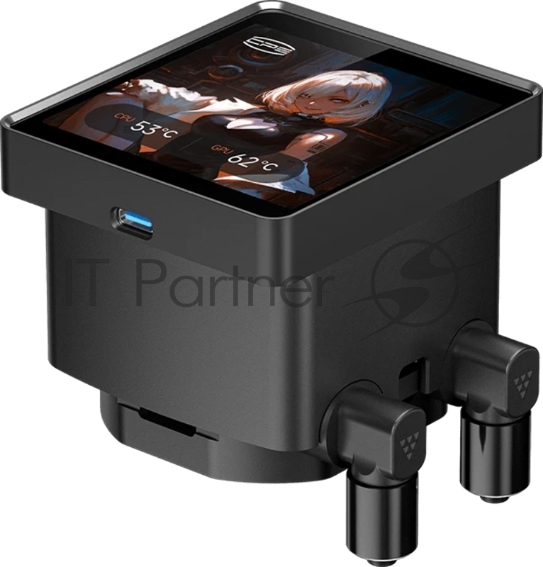 Система охлаждения PCCooler DT360 ARGB Display BK (300W, 360mm, LED temp., Black, ARGB/ Fans: 3x120mm, 83.83CFM, 3000RPM/ Pump height 62mm, 15dBA, 2600RPM, Rad thickness 27mm/ S: 1851, 1700, 1200, 115X, AM5, AM4)